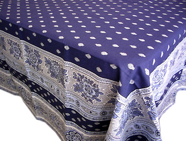 Tablecloth Bordered (Marat d'Avignon / bastide. marine blue)